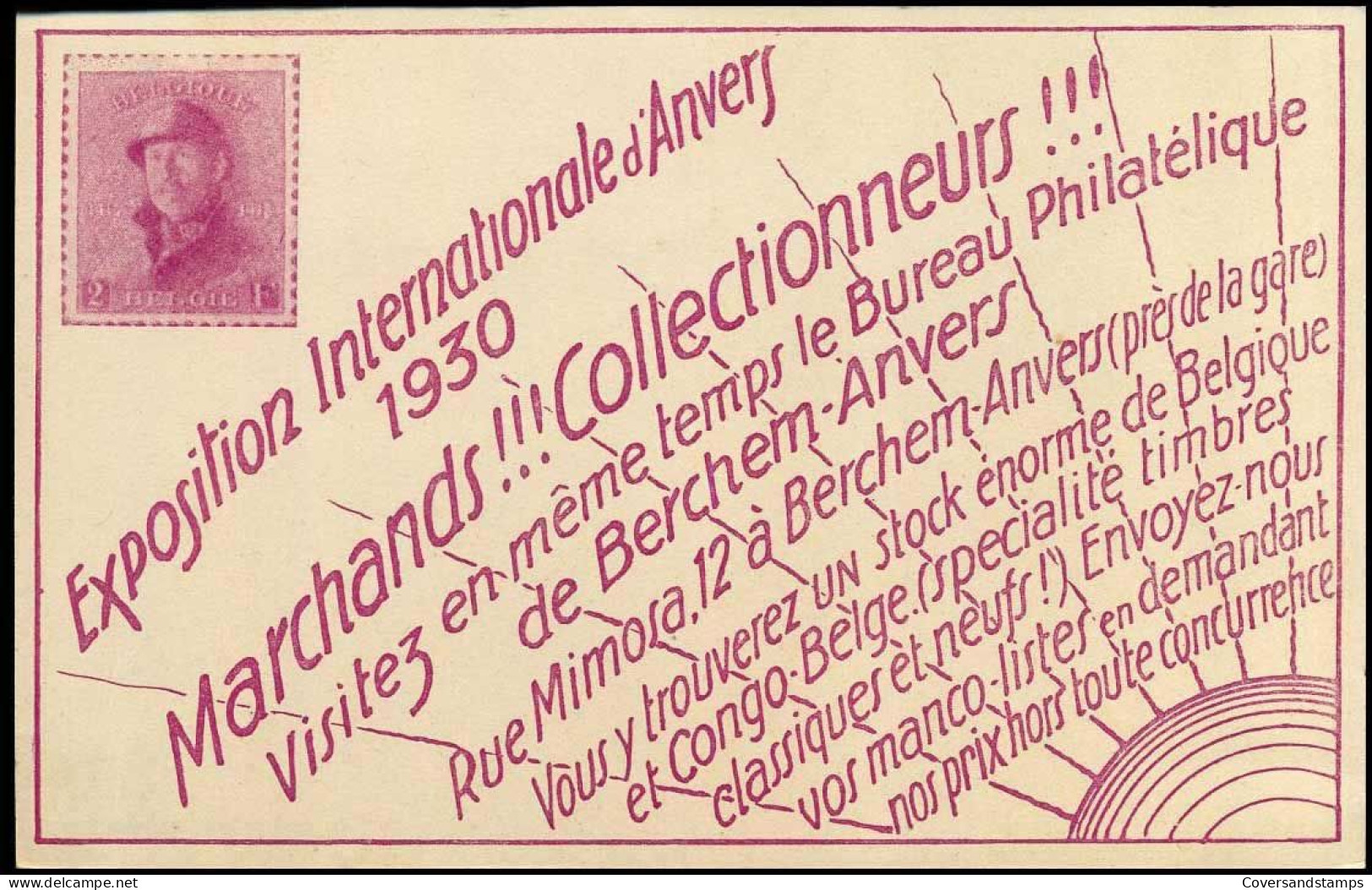 Souvenir De L'Exposition D'Anvers 1930 - Lettres & Documents