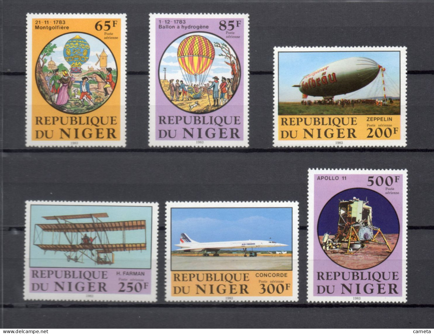 NIGER  PA  N° 307 à 312     NEUFS SANS CHARNIERE  COTE 15.50€    CONCORDE AVION BALLON MONTGOLFIERE - Niger (1960-...)