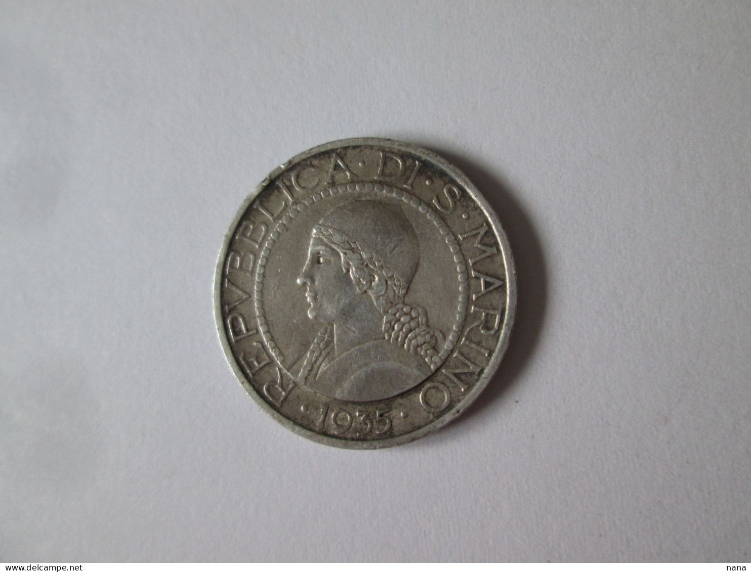 Saint Marin/San Marino 5 Lire 1935 Argent Tres Belle Piece/Silver Very Nice Coin - 1900-1946 : Victor Emmanuel III & Umberto II