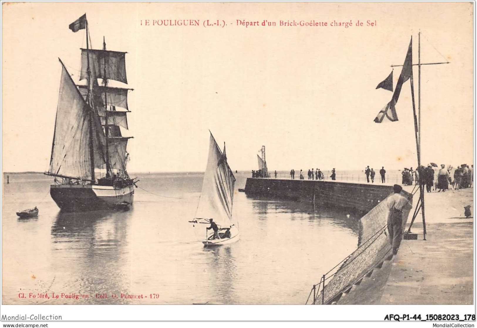 AFQP1-44-0090 - LE POULIGUEN - Départ D'un Brick-coélette Chargé De Sel  - Le Pouliguen