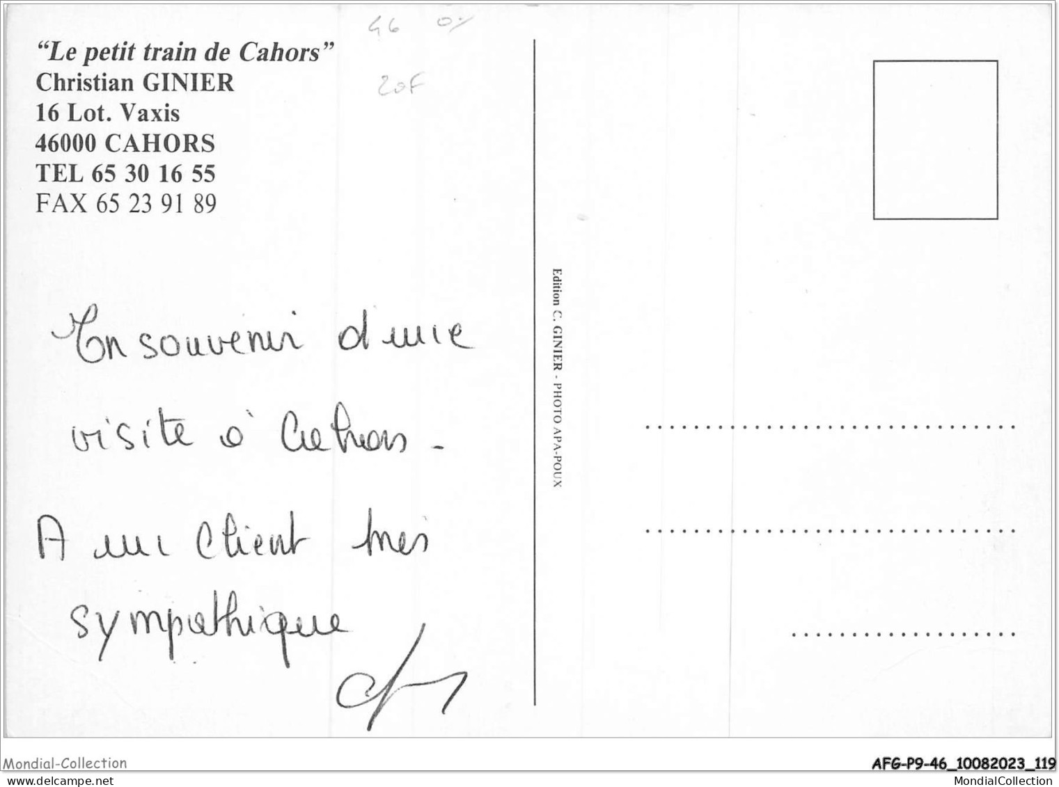 AFGP9-46-0807 - Le Petit Train De CAHORS  - Cahors
