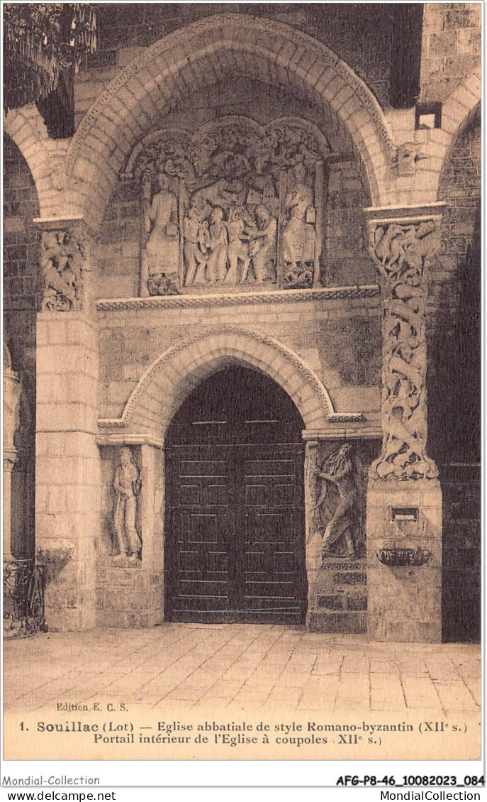 AFGP8-46-0690 - SOUILLAC - Eglise Abbatiale Style Romano-byzantin - Portail Intérieur De L'église à Coupoles  - Souillac