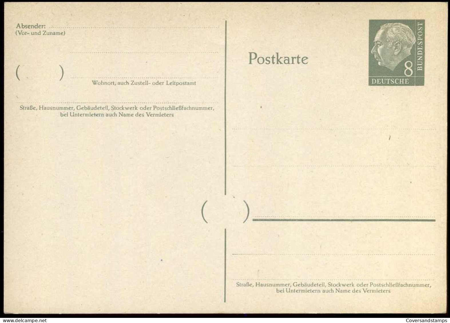 Postkarte - 8 Pfennig - Postcards - Mint