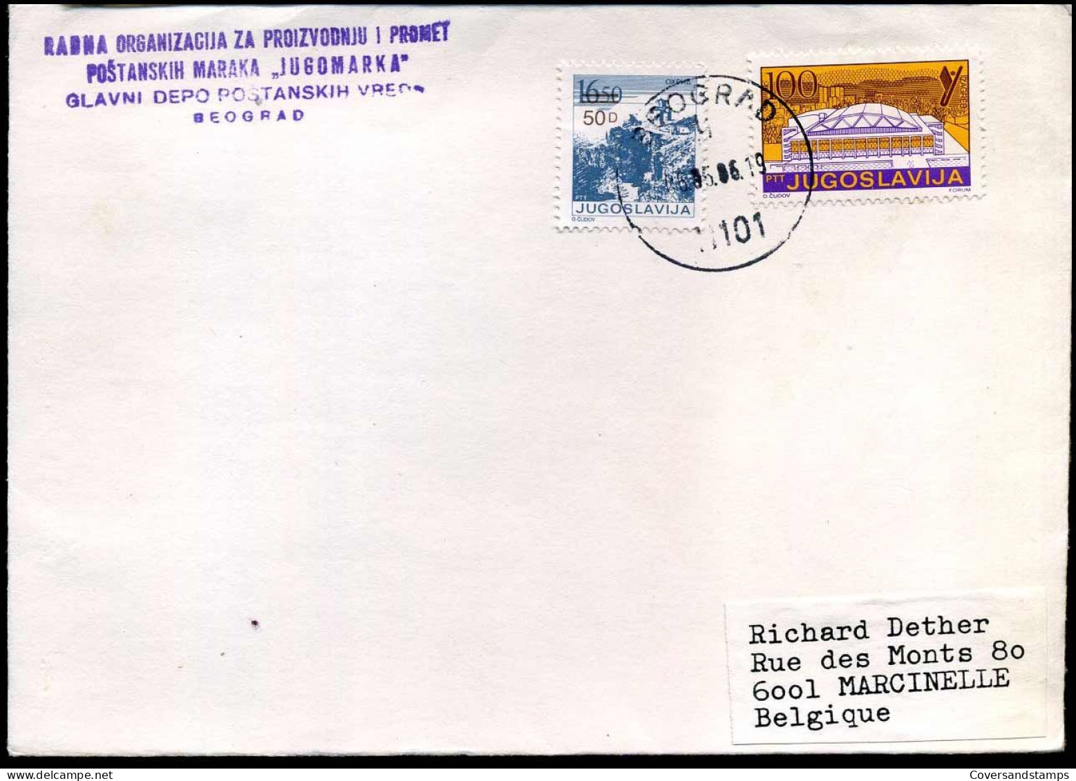 Cover To Marcinelle, Belgium - Lettres & Documents