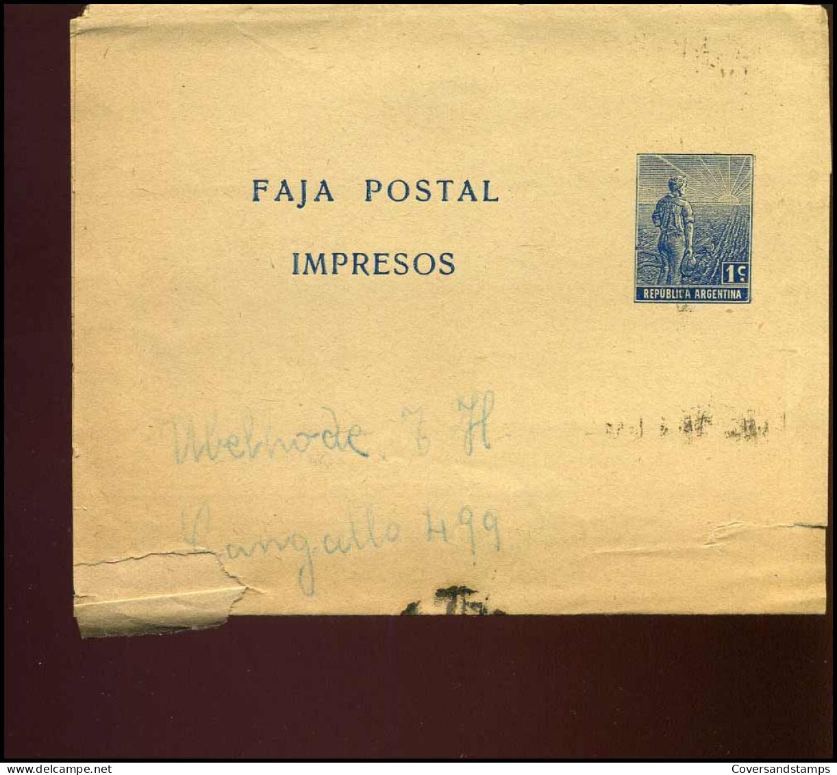 Republica Argentina, Faja Postal, Impresos - Ganzsachen