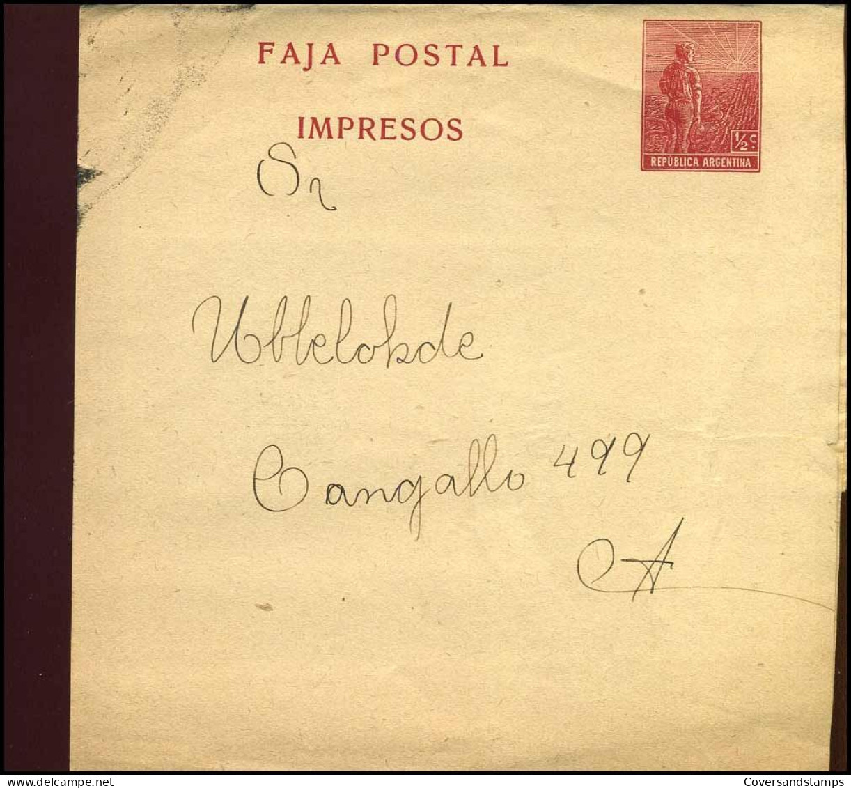 Republica Argentina, Faja Postal, Impresos - Postal Stationery