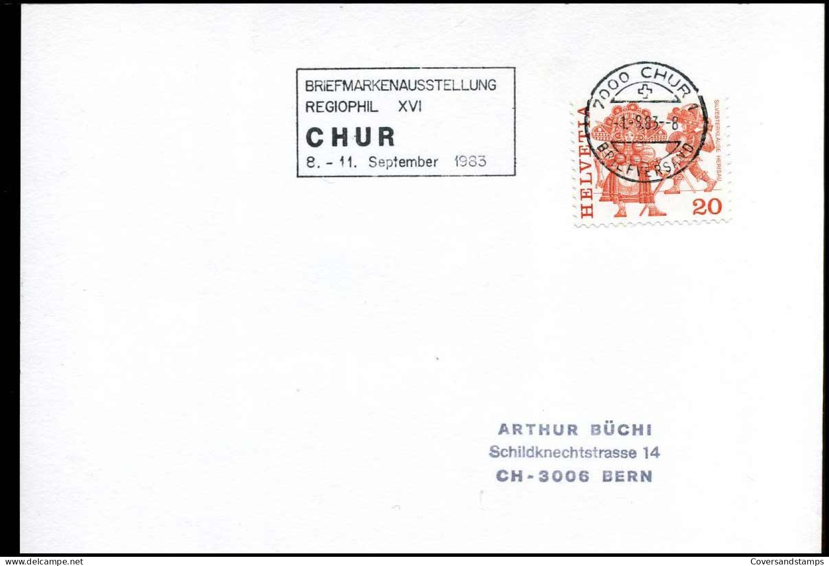 Postkarte - Briefmarkenausstellung Regiophil, Chur - Lettres & Documents