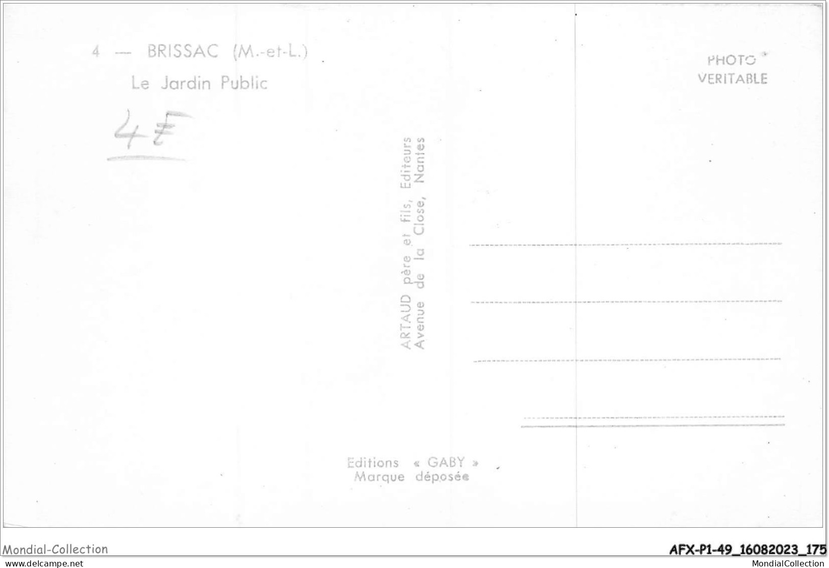 AFXP1-49-0088 - BRISSAC - Le Jardin Public - Angers