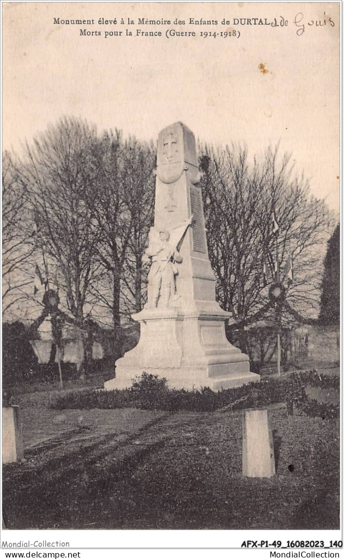 AFXP1-49-0071 - Monument Eleve A La Memoire Des Enfants De DURTAL - Morts Pour La France - Durtal