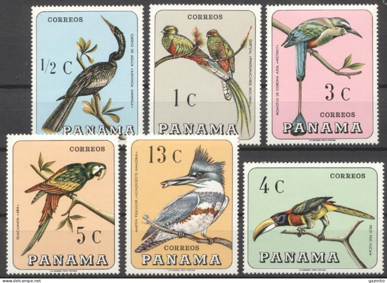 Panama 1967, Bords, Parrots, Kingfisher, Tucan, 6val - Panamá