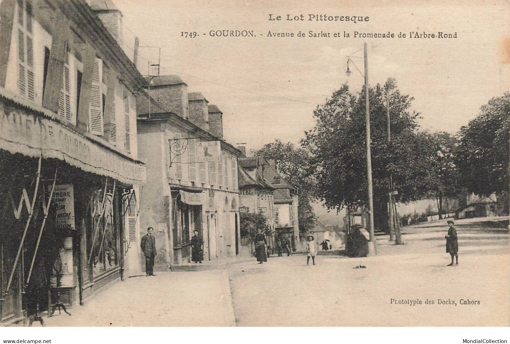 MIKI-AP2-034- 46 GOURDON AVENUE DE SALAT ET LA PROMENADE DE L ARBRE ROND PITTORESQUE - Gourdon