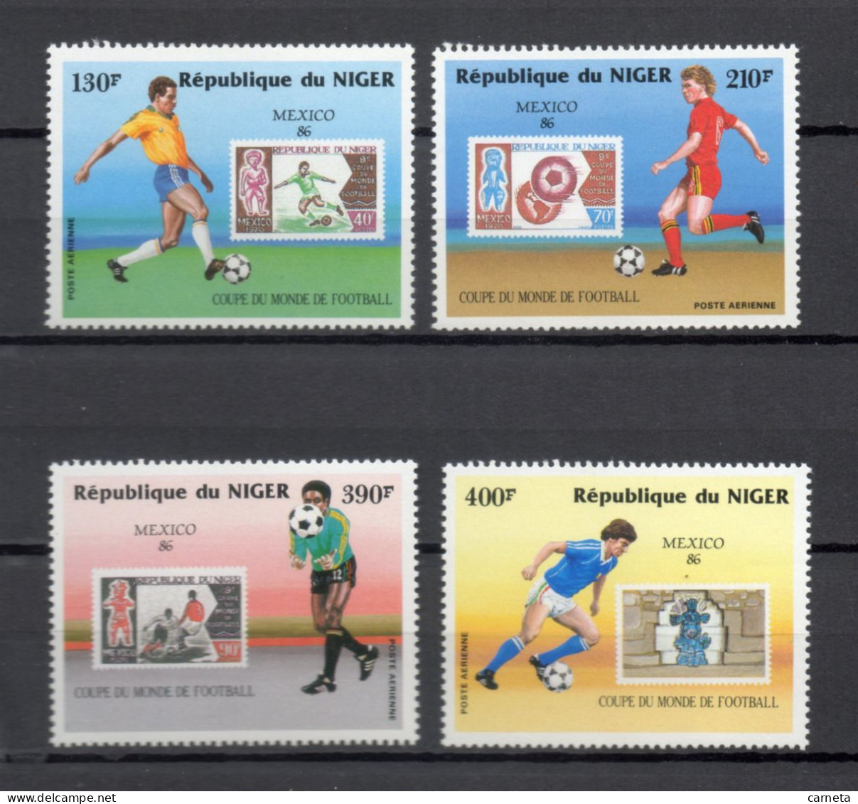 NIGER  PA  N° 349 à 352     NEUFS SANS CHARNIERE  COTE 13.00€    FOOTBALL  SPORT - Niger (1960-...)