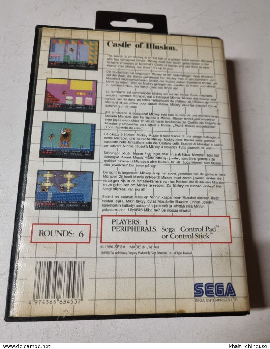 Jeu Vintage Sega Mega Drive Castle Of Illusion Staring Mickey Mouse Avec Notice - Megadrive