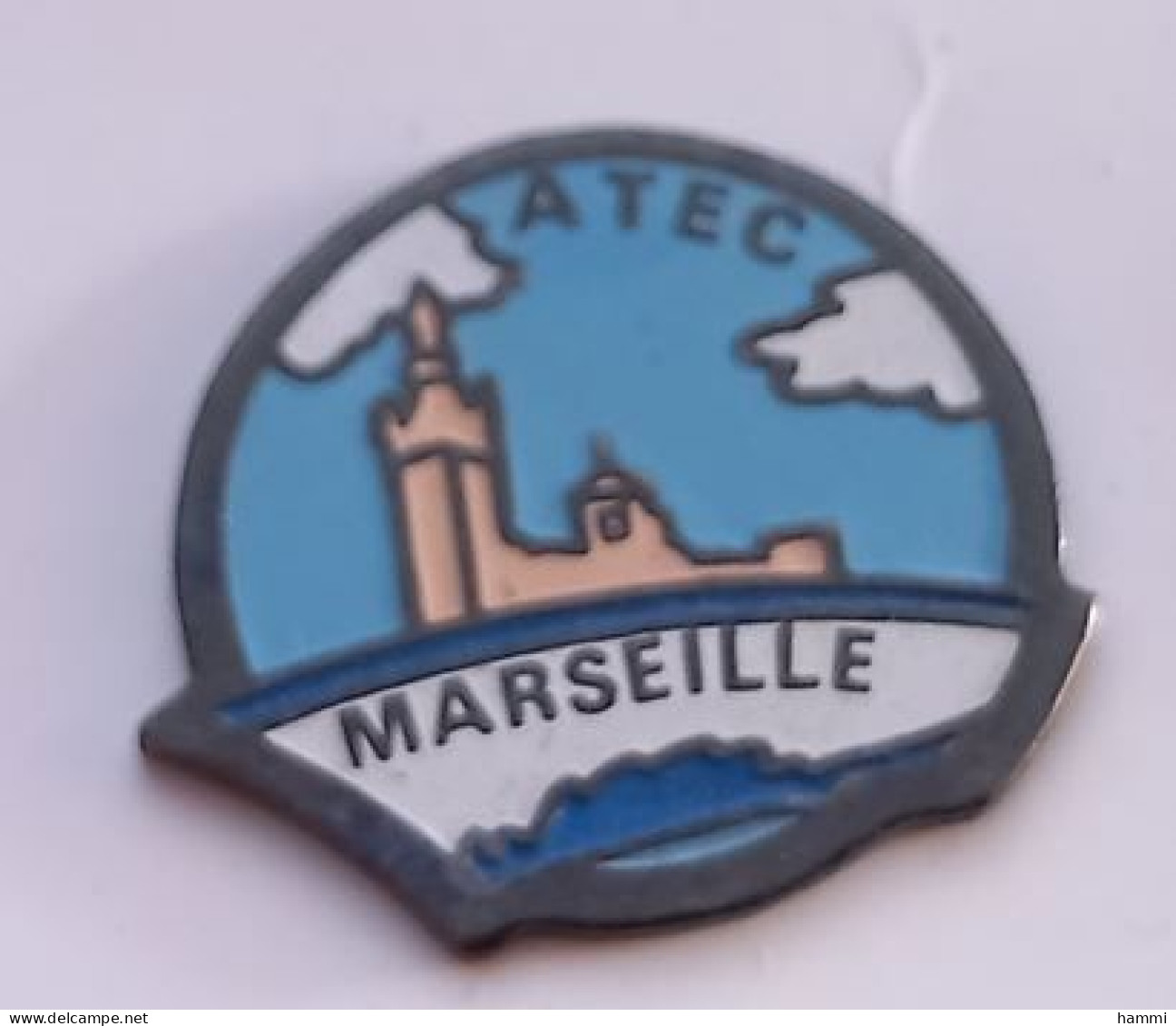 V247 Pin's ATEC Marseille Electricité Générale Chaudronnerie Bateau église La Bonne Mère Achat Immédiat - Villes