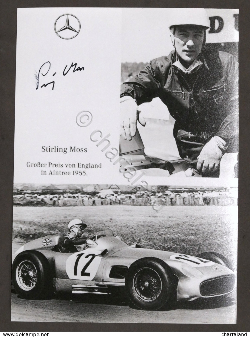 Autografo Del Pilota Di Formula 1 Stirling Moss - G.P. Di Gran Bretagna 1955 - Autres & Non Classés