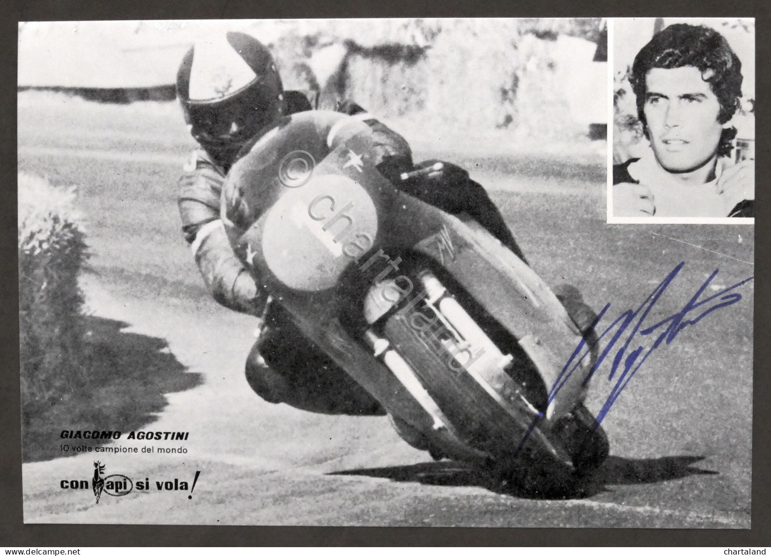 Autografo Del Campione Motociclistico Giacomo Agostini - 1968 Ca. - Autres & Non Classés