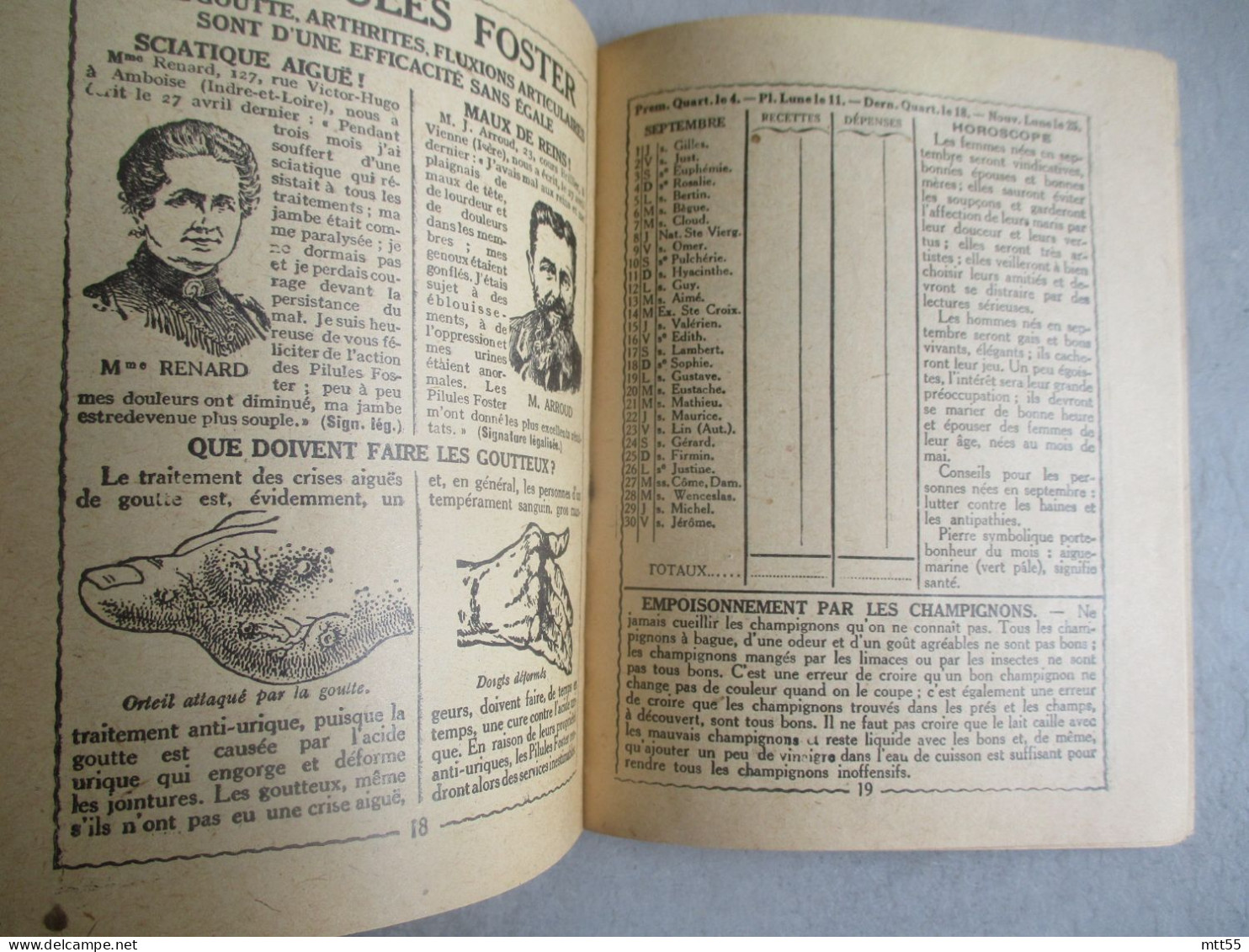 1927 ALMANACH FOSTER Binac Pharmacien Rue Saint Ferdinand Mdicament CALENDRIER - Kleinformat : 1921-40