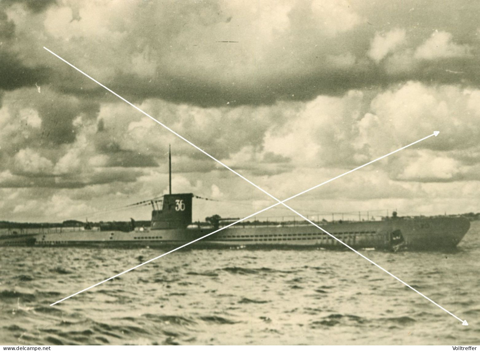 Orig. XXL Foto 50er Jahre Blick Auf U- Boot  36, German Submarine 36, U-Boot U 36? - Bateaux