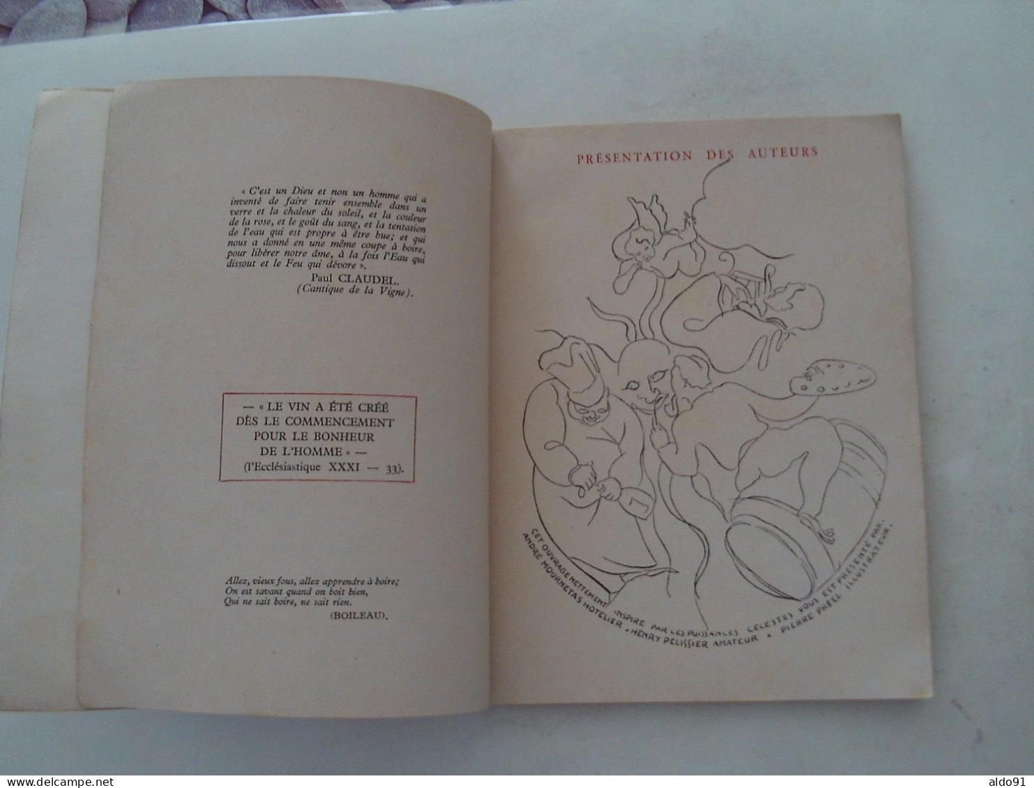 (Gastronomie - Œnologie...) -  Bréviaire De L'Amateur De Vins  (1951 - Hors Commerce)............voir Scans - Gastronomie