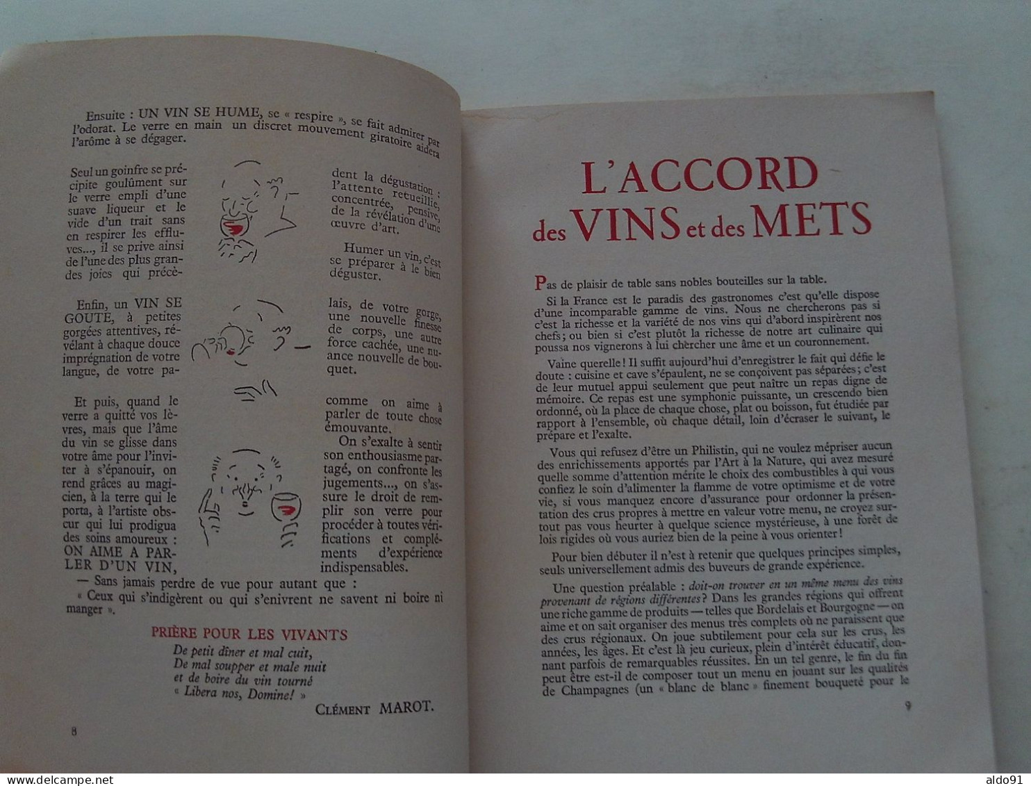 (Gastronomie - Œnologie...) -  Bréviaire de l'Amateur de Vins  (1951 - Hors Commerce)............voir scans