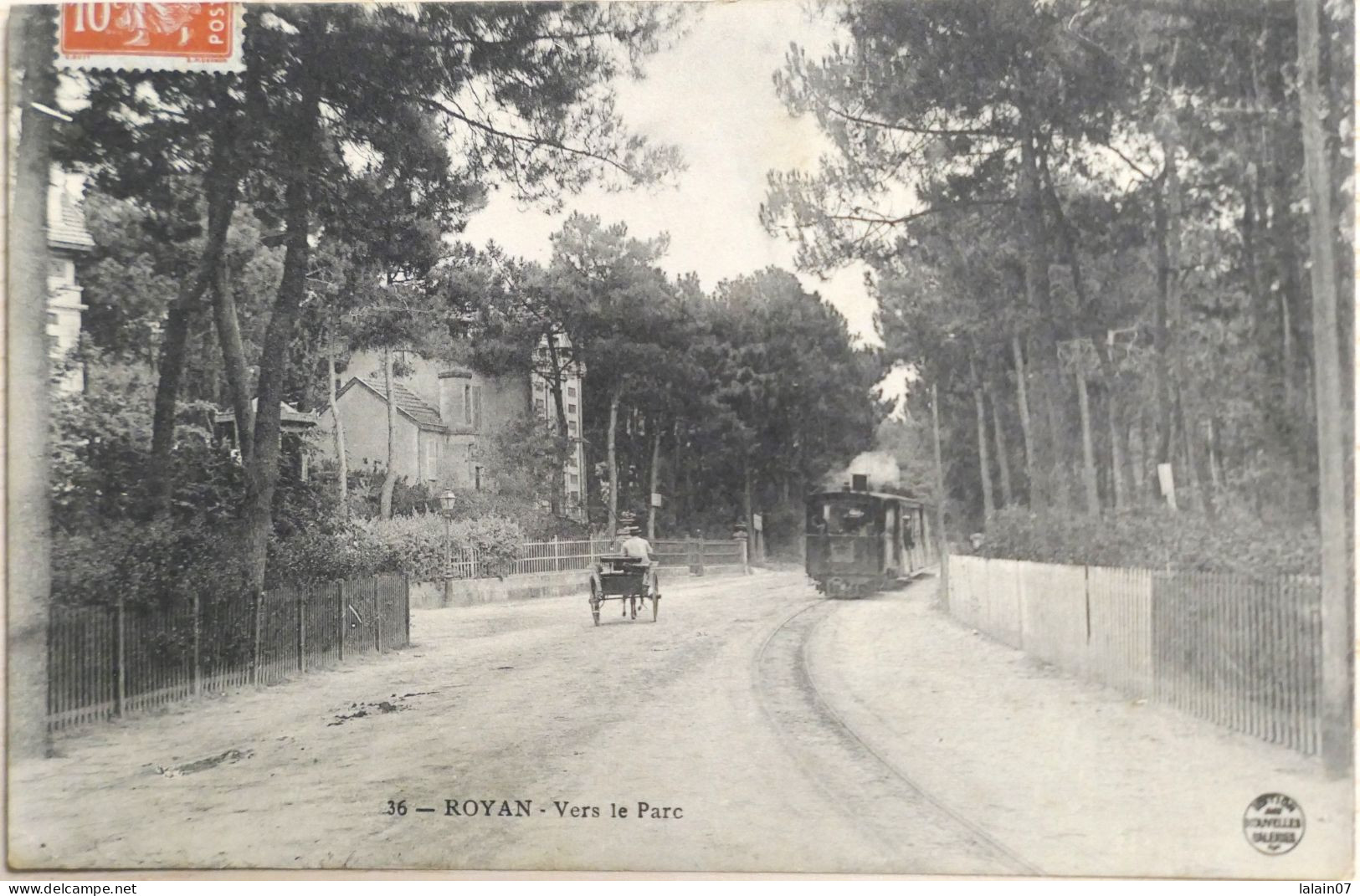 C. P. A. : 17 : ROYAN : Vers Le Parc, Train Tramway, Animé, Timbre En 1911 - Royan