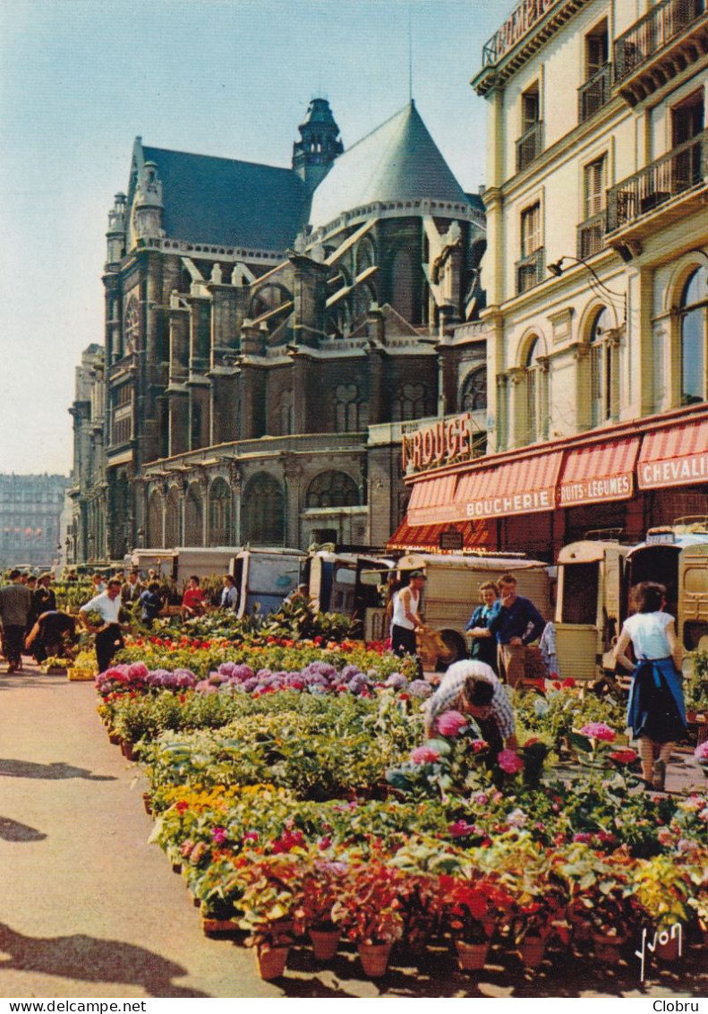 75, Paris, Eglise Saint Eustache Et Le Marché Aux Fleurs - Autres Monuments, édifices