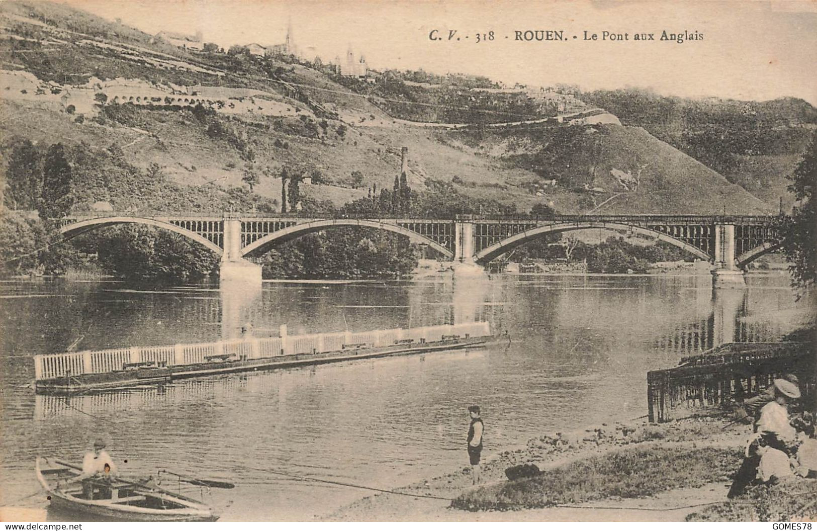 P1-76 ROUEN-LE PONT AUX ANGLAIS CPA ANIMEE - Rouen