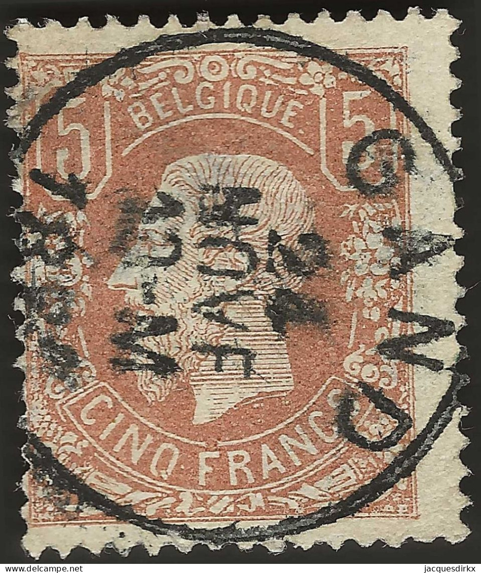 Belgie  .   OBP    .    37A  (2 Scans)    .   O     .   Gestempeld     .   /   .   Oblitéré - 1869-1883 Leopold II.