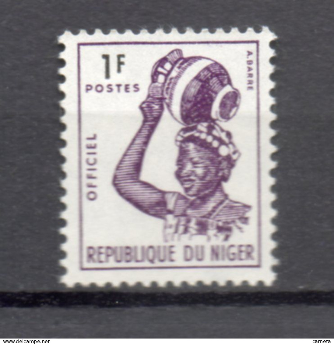 NIGER  SERVICE   N° 1    NEUF SANS CHARNIERE  COTE 0.25€    JEUNE FILLE GJERMA - Niger (1960-...)