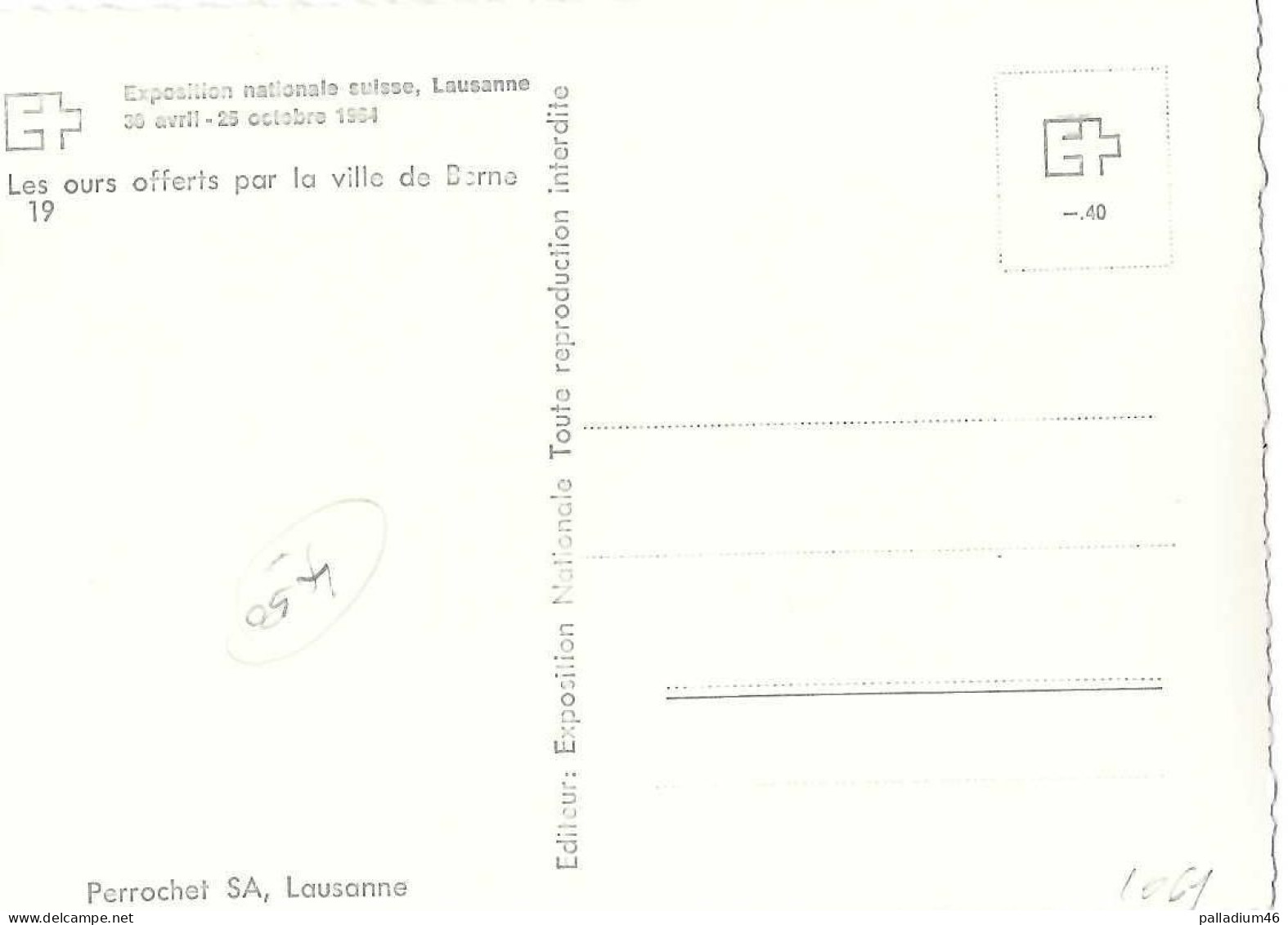 VD LAUSANNE EXPO 1964 Bern Bärengraben, Fosse Aux Ours, Bear - Perrochet No 19 - Pas Circulé - Lausanne