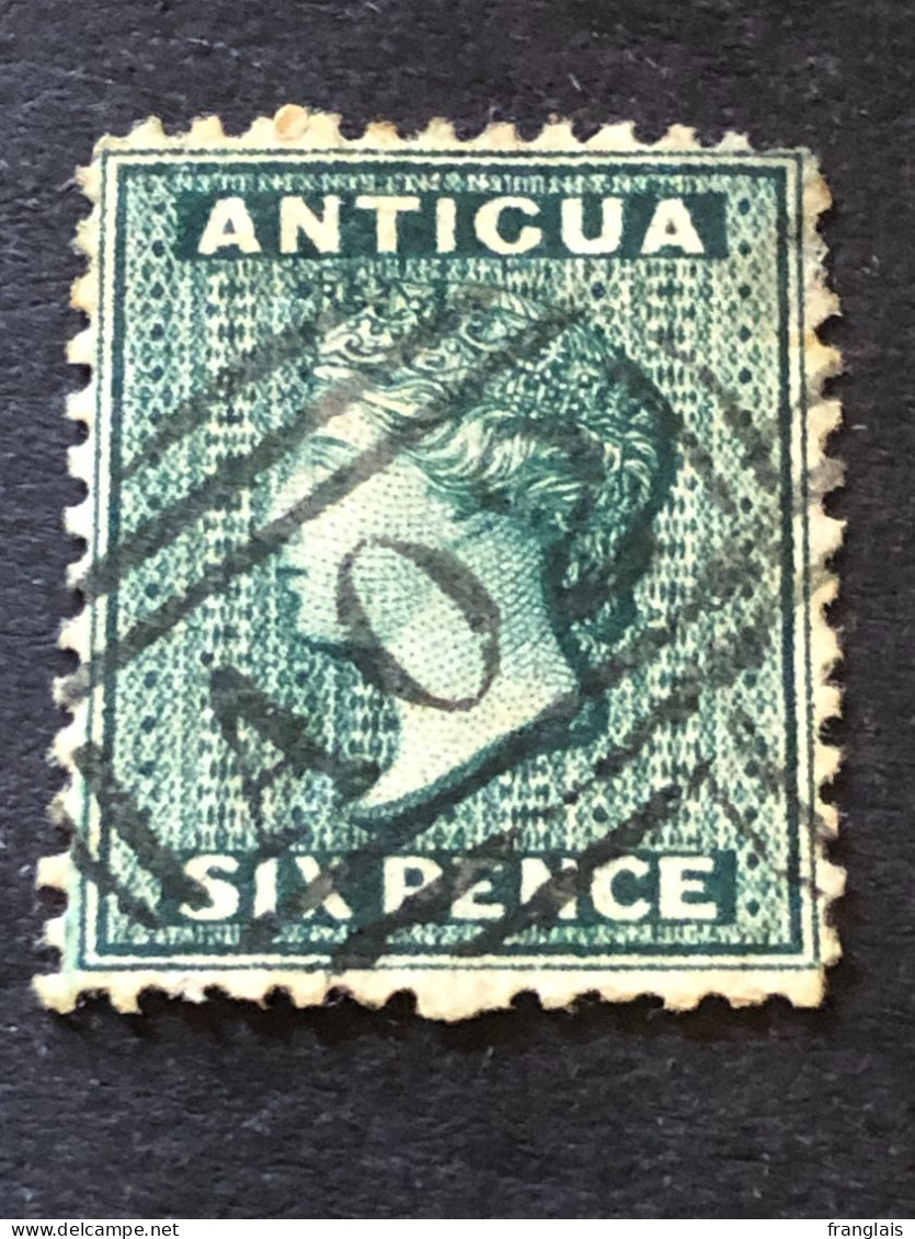 ANTIGUA  SG 18  6d Blue Green Wmk CC Reversed  CV £22 - 1858-1960 Colonie Britannique