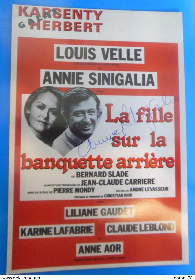 AUTOGRAPHE DE ANNIE SINIGALIA SUR PHOTO - Acteurs & Comédiens