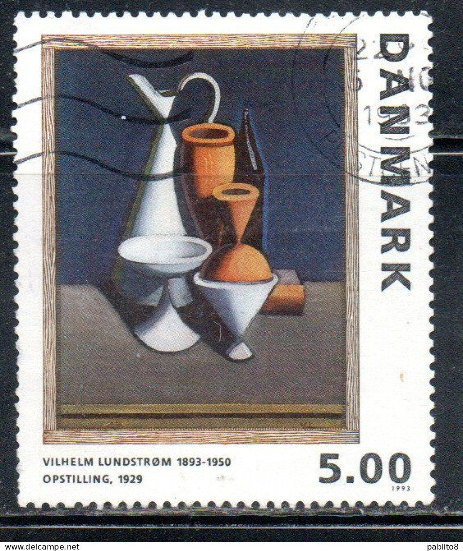 DANEMARK DANMARK DENMARK DANIMARCA 1993 ART CUBIST PAINTINGS ASSEMBLAGE BY VIHELM LUNDSTROM 1929 5k USED USATO OBLITERE' - Usado