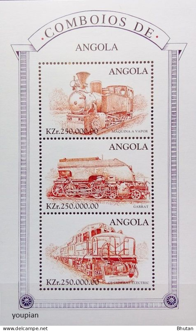 Angola 1997, Angolan Trains, MNH S/S - Angola