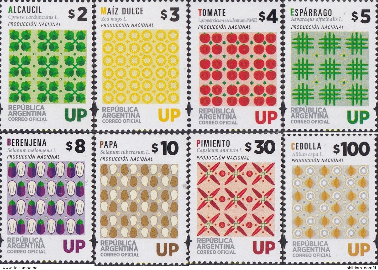 731477 MNH ARGENTINA 2016 SERIE CORRIENTE. VERDURAS - Unused Stamps