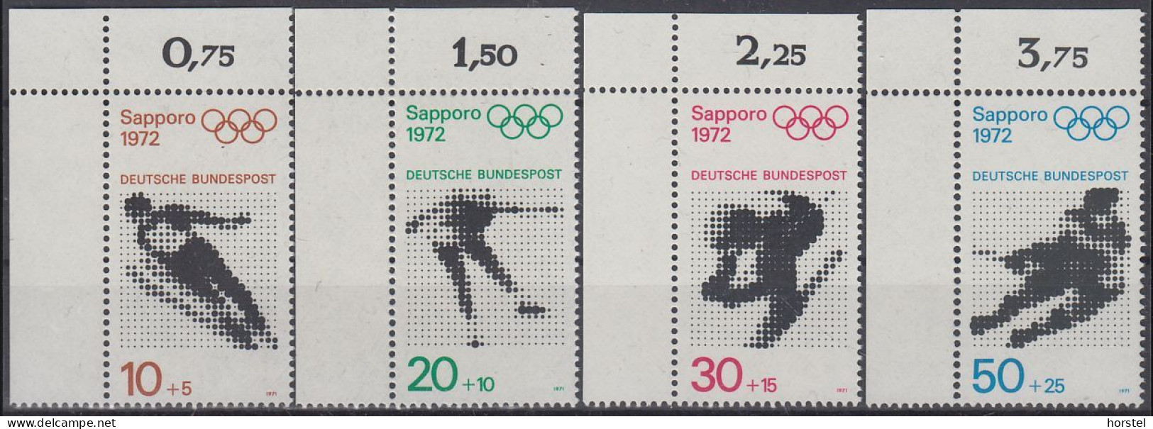 Deutschland Mi.Nr. 680-83 Olympische Spiele 1972 , Sapporo Und München - Ecke Oben Links - Neufs