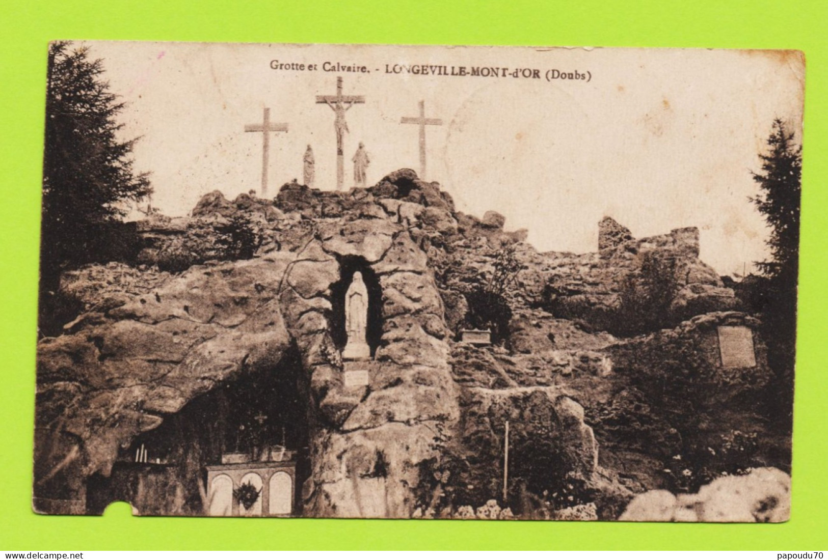 CPA  25 -- LONGEVILLE MONT D OR -- GROTTE  ET CALVAIRE - Sonstige & Ohne Zuordnung