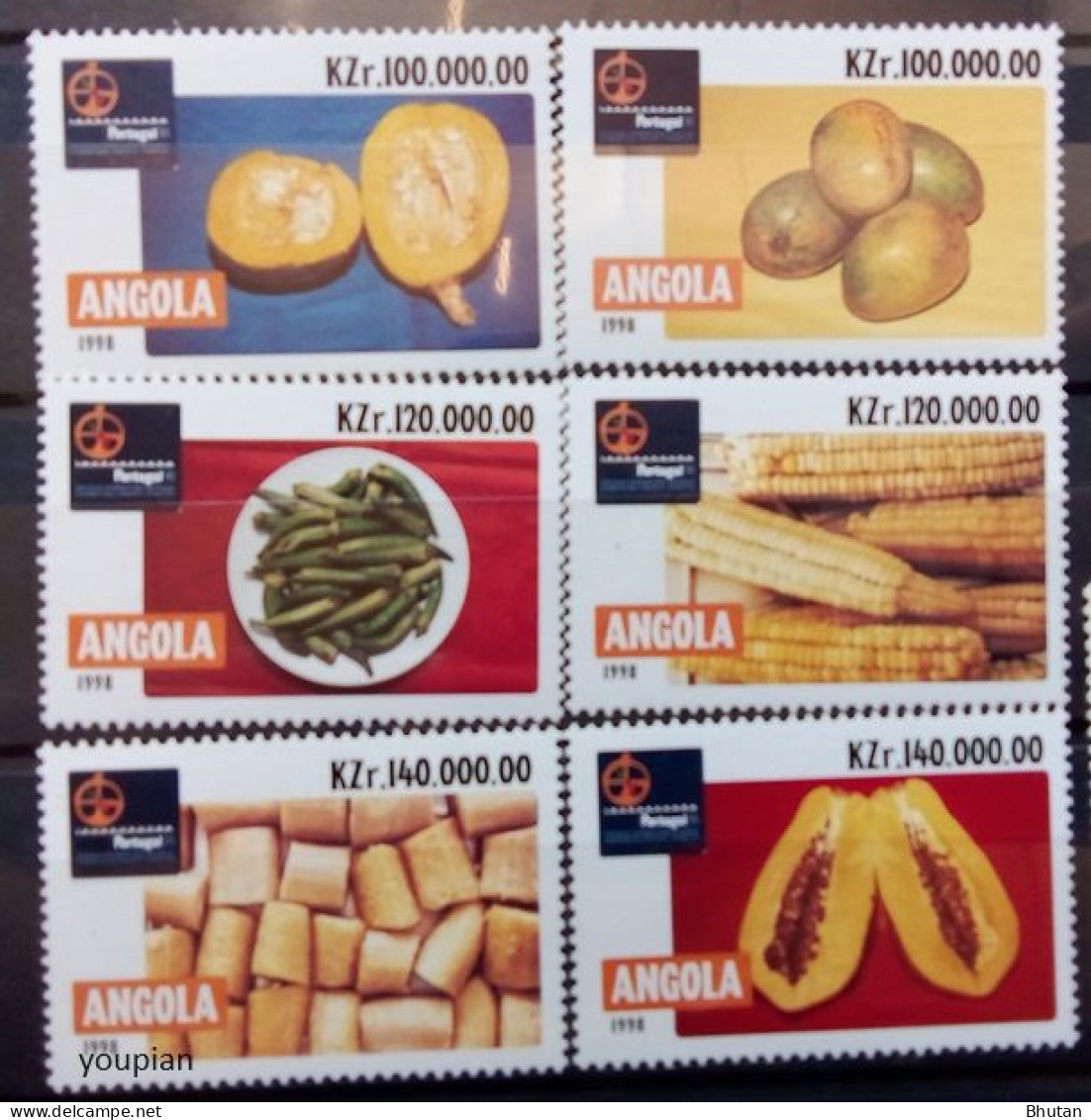 Angola 1998, Fruits And Vegetables, MNH Stamps Set - Angola