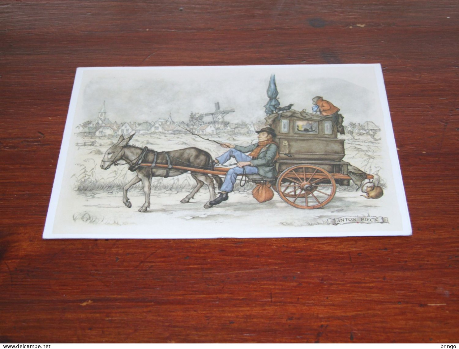 76458-               ILLUSTRATOR ANTON PIECK - CA. 11,5 X 16,5 CM. DOUBLE CARD - Pieck, Anton