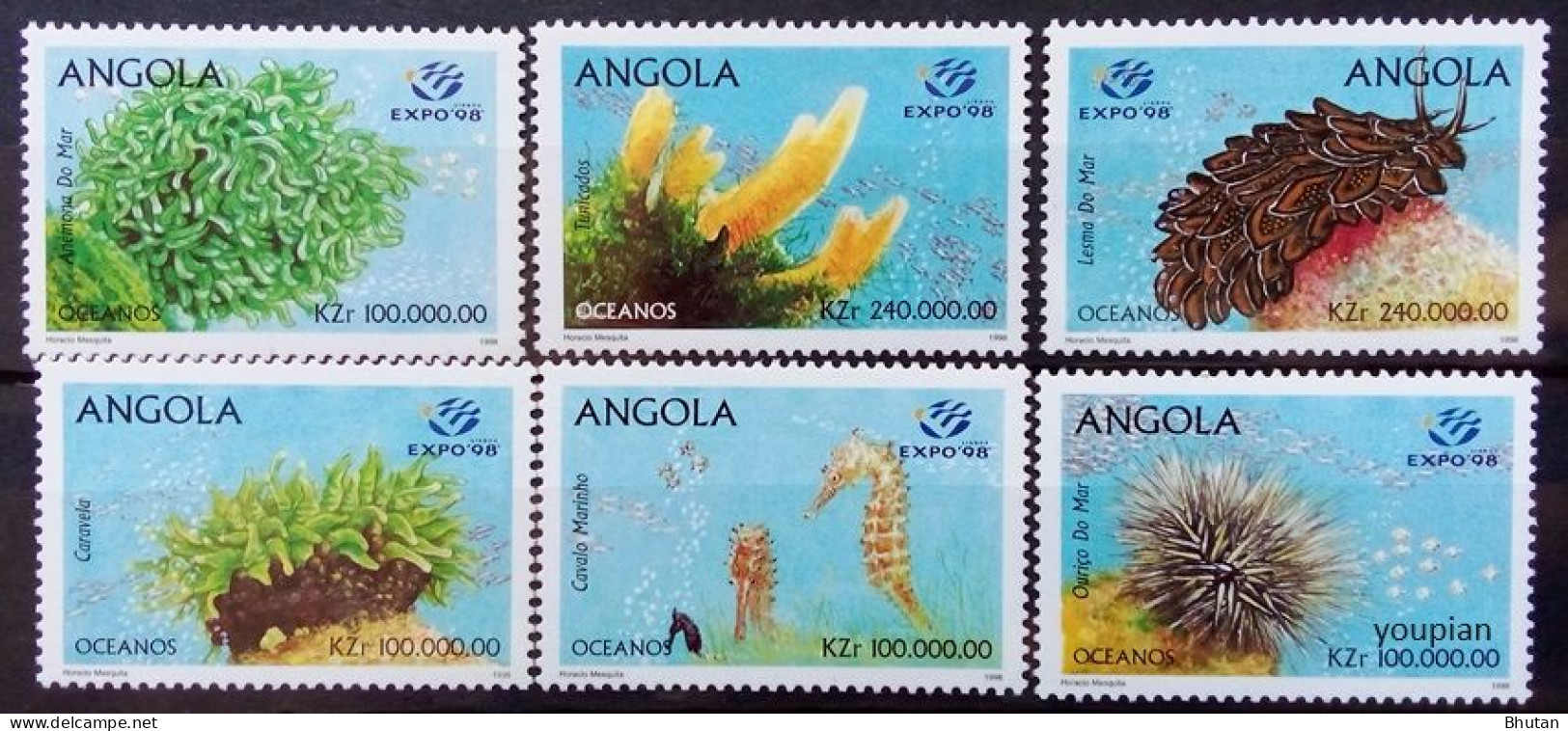 Angola 1998, Marine Life, MNH Stamps Set - Angola