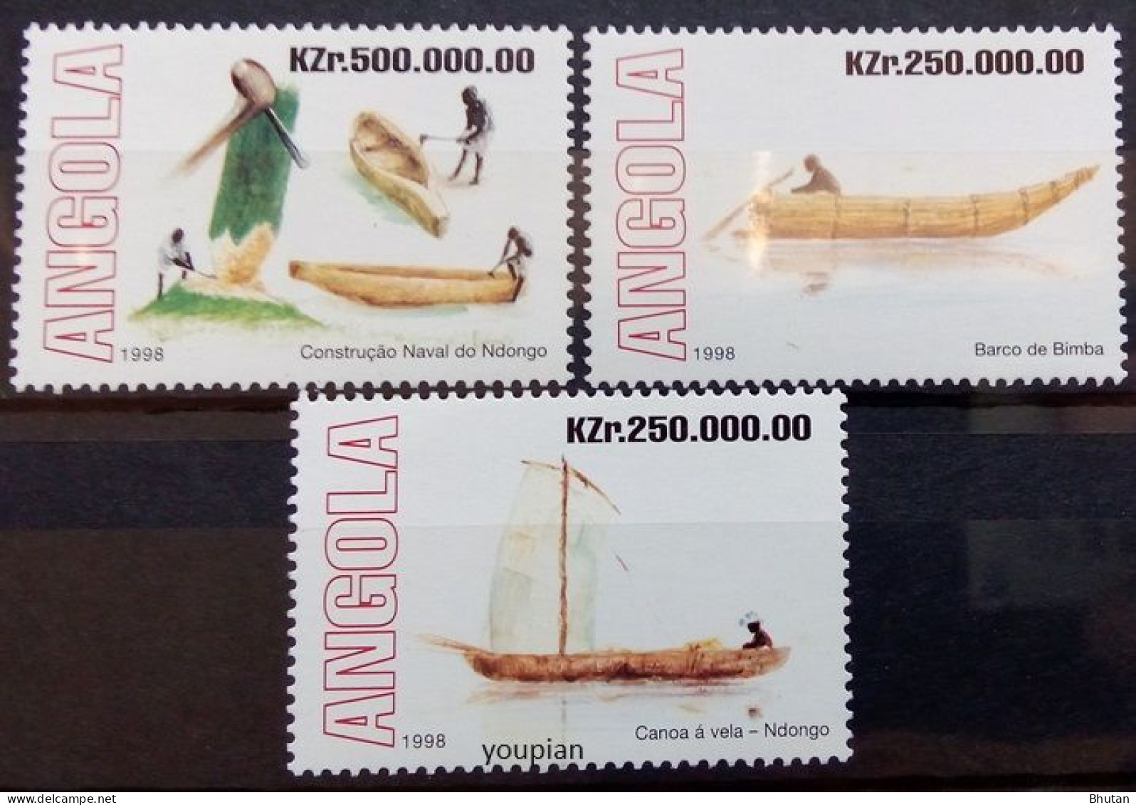 Angola 1998, Traditional Boats, MNH Stamps Set - Angola