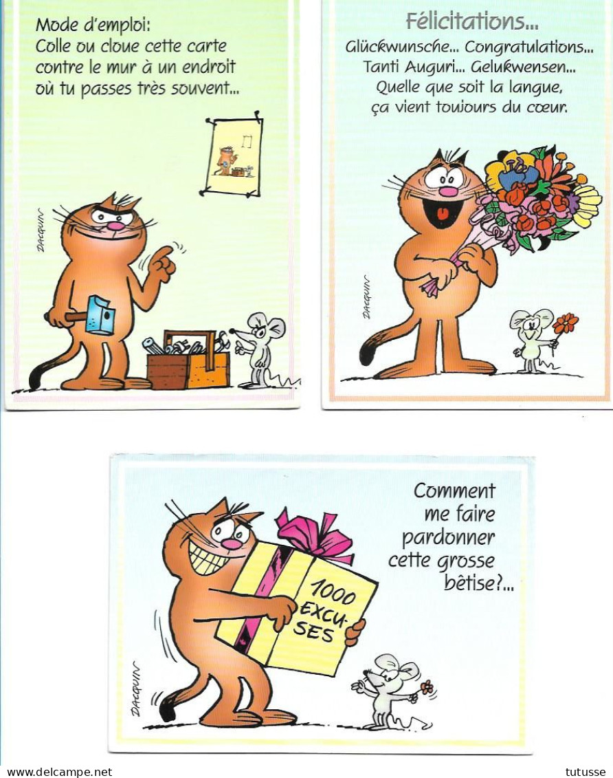 Lot 11 Cartes Dacquin Le Chat Pitre - Humour