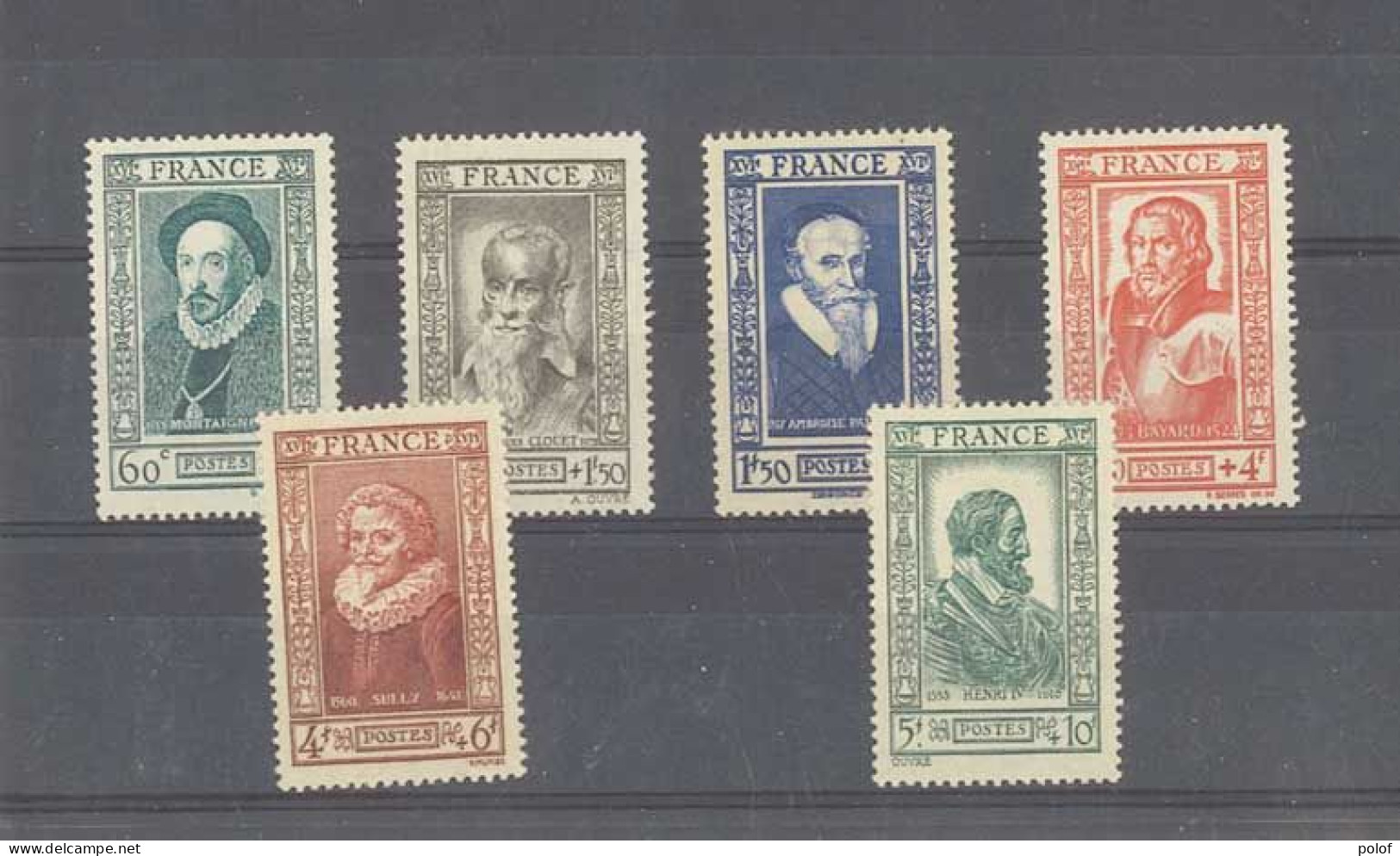 Yvert 587 à 592  - Célébrités Françaises - Série 6 Timbres Neufs Sans Traces De Charnières - Autres & Non Classés