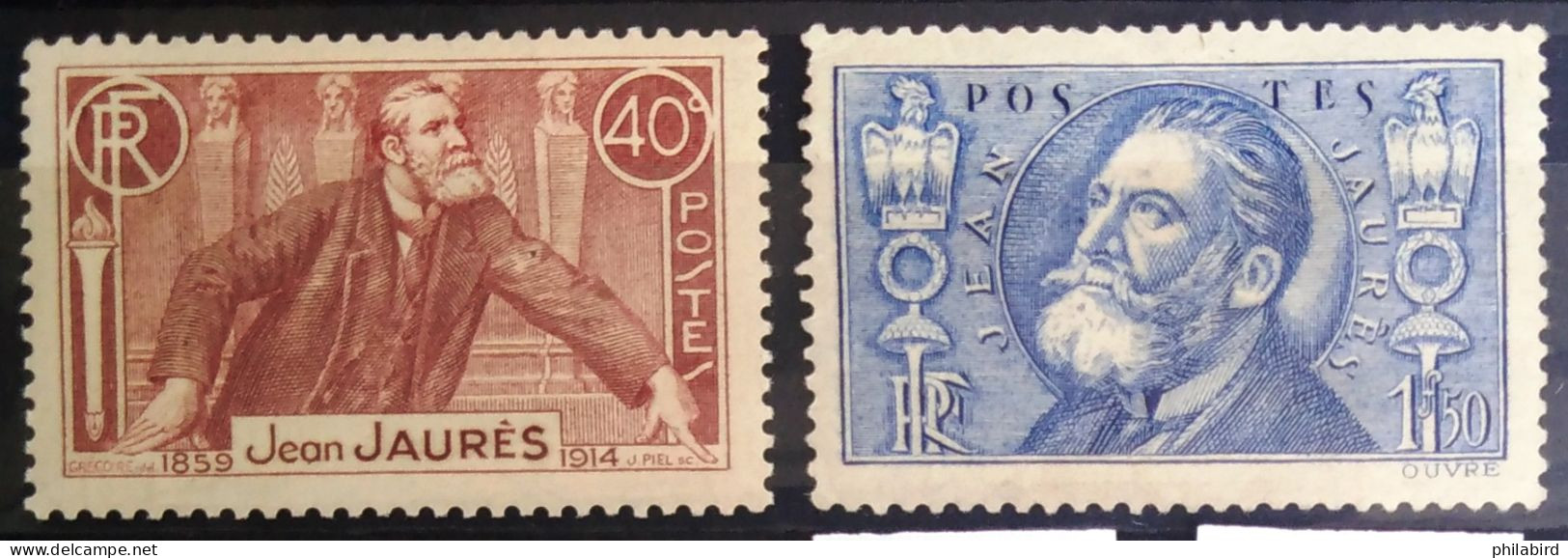 FRANCE                           N° 318/319                   NEUF*          Cote : 19 € - Unused Stamps