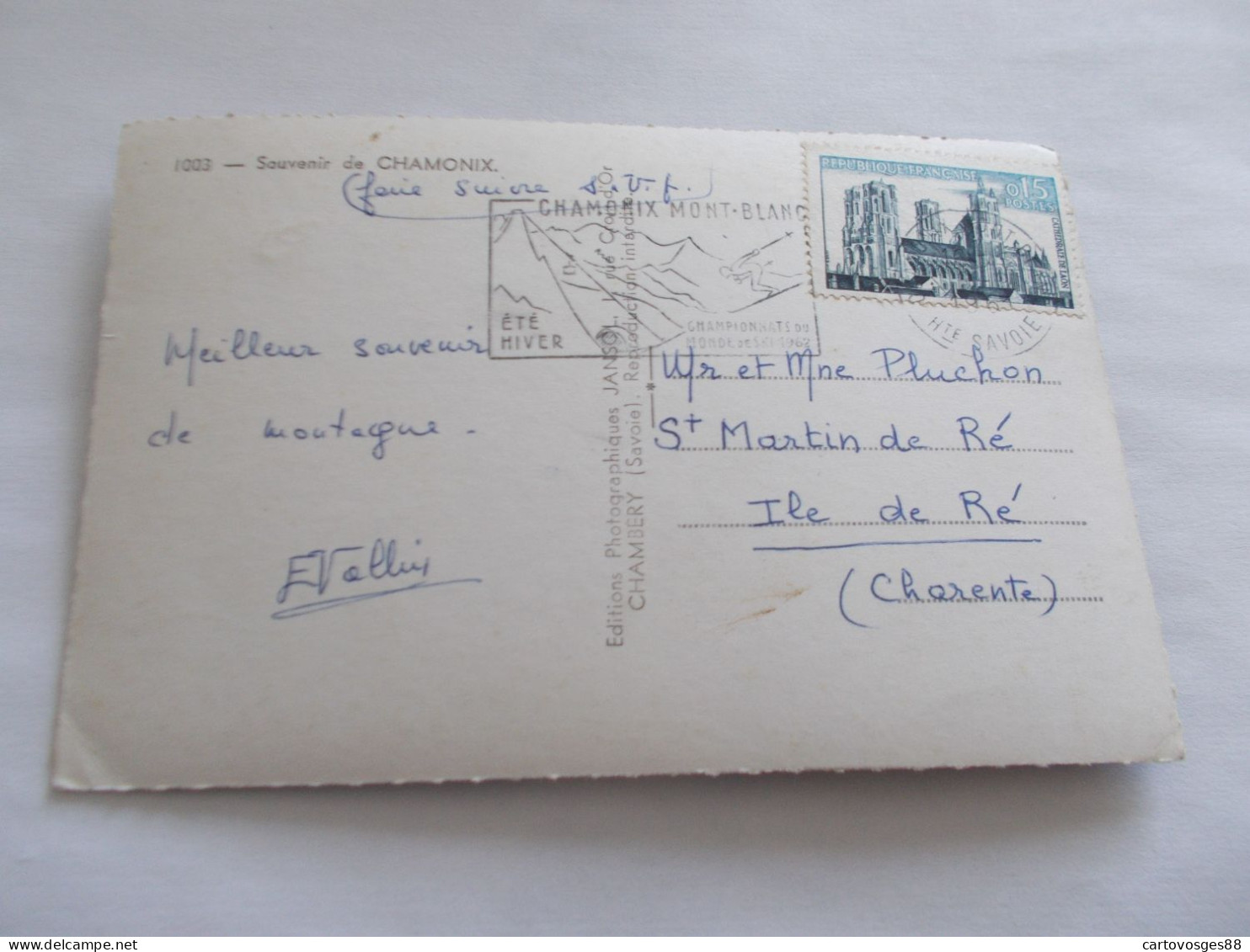 SOUVENIR DE CHAMONIX ( 74 Haute Savoie )  5 BELLES VUES DIFFERENTES DONT ANIMEES  FLAMME 1961 - Chamonix-Mont-Blanc