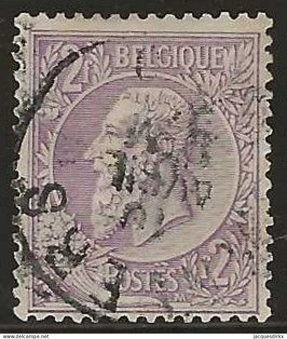 Belgie  .   OBP    .    52    .   O     .   Gestempeld     .   /   .   Oblitéré - 1884-1891 Léopold II