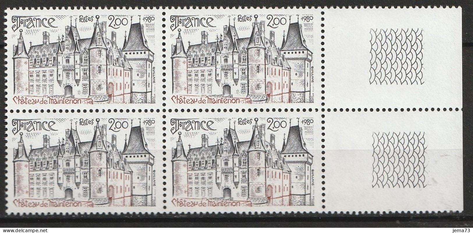 N° 2082 Château De La Malmaison : Beau Bloc De 4 Timbres Neuf Impeccable - Nuevos