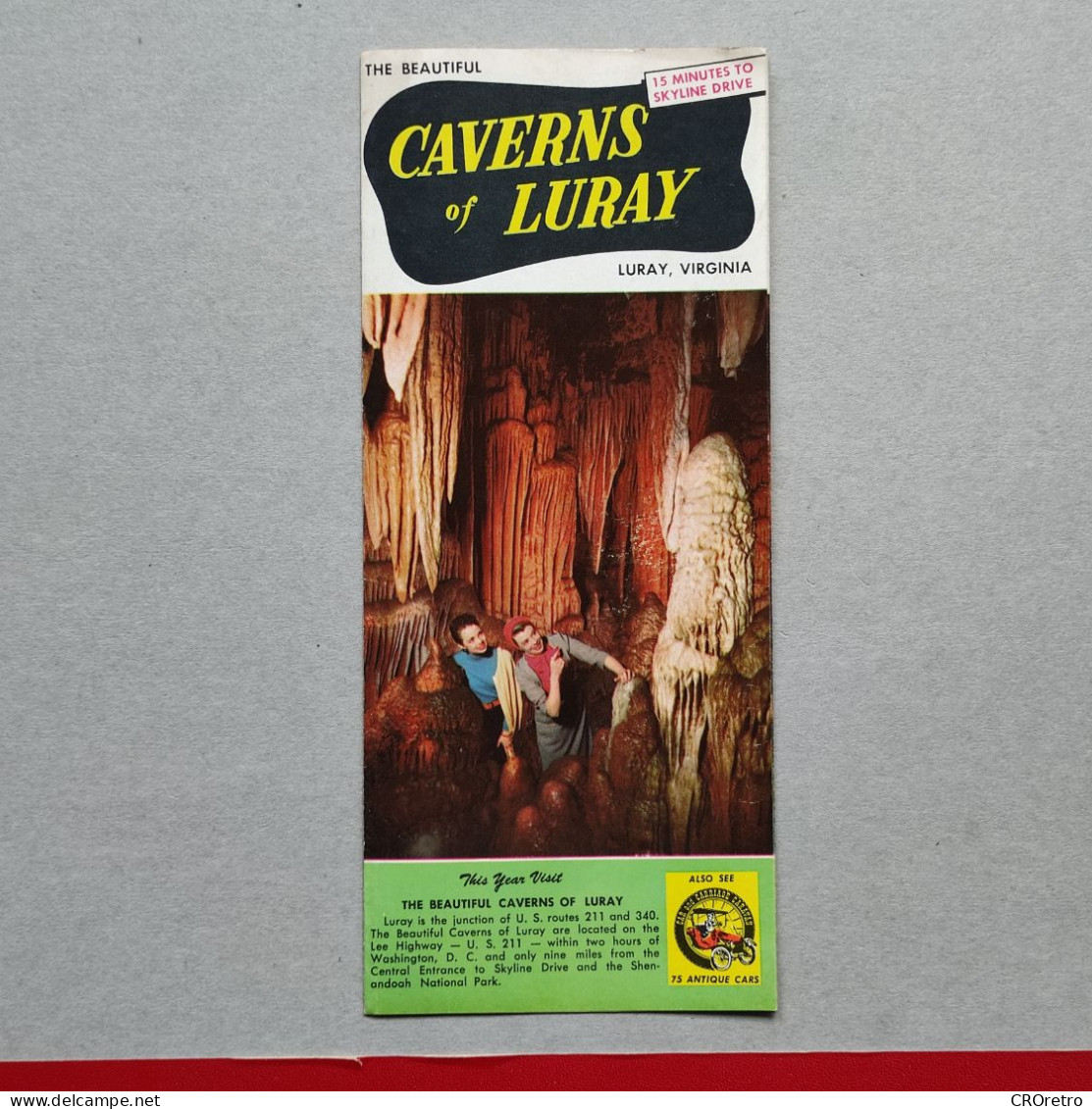 The Beautiful Caverns Of Luray Virginia USA, Vintage Tourism Brochure, Prospect, Guide (pro3) - Dépliants Touristiques