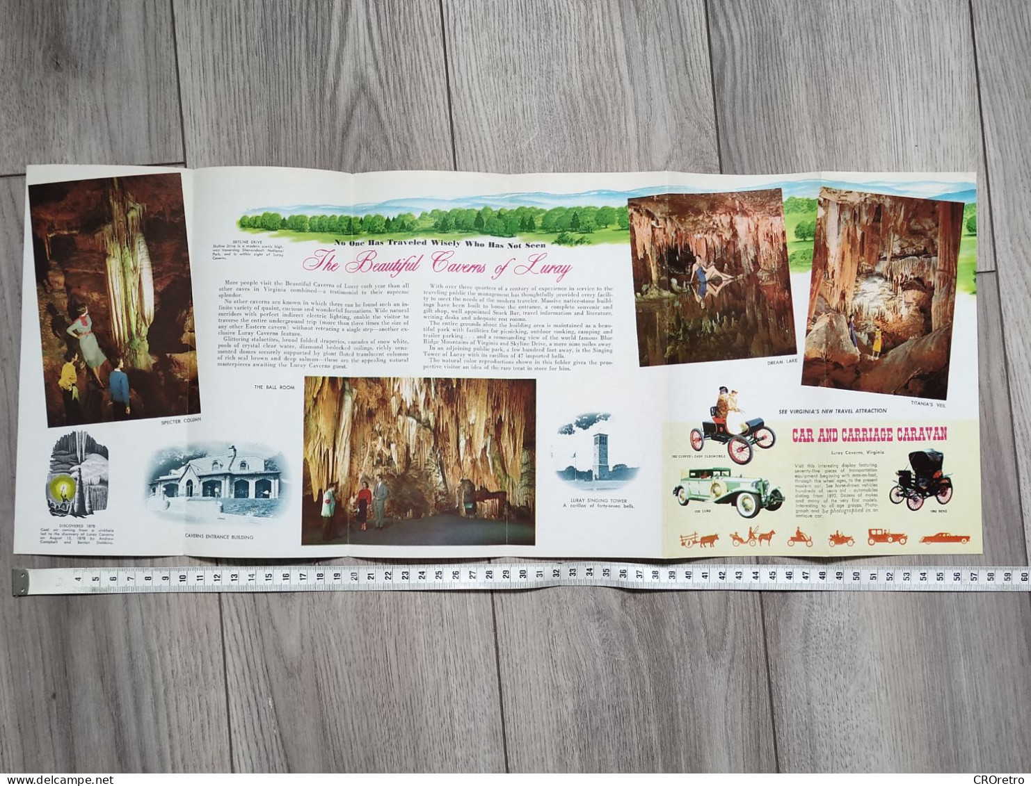 The Beautiful Caverns Of Luray Virginia USA, Vintage Tourism Brochure, Prospect, Guide (pro3) - Dépliants Touristiques