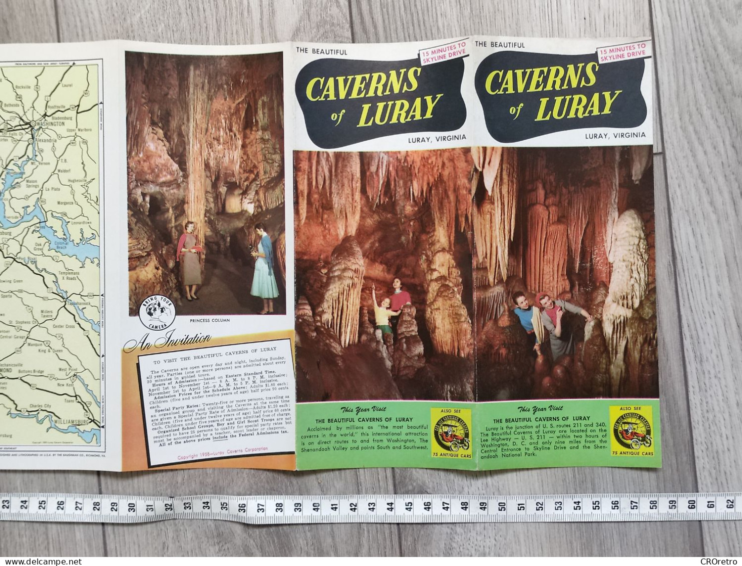 The Beautiful Caverns of Luray Virginia USA, vintage tourism brochure, prospect, guide (pro3)